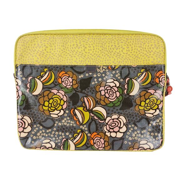 FOSSIL WOMENS KEY-PER MULTICOLOR COATED CANVAS LAPTOP SLEEVE 11X14 W/ KEY CHARM - Picture 1 of 10